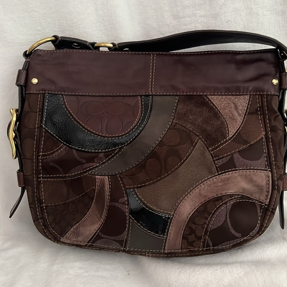 Beautiful vintage Coach bag brown 12x10x4 well loved - Picture 15 of 15